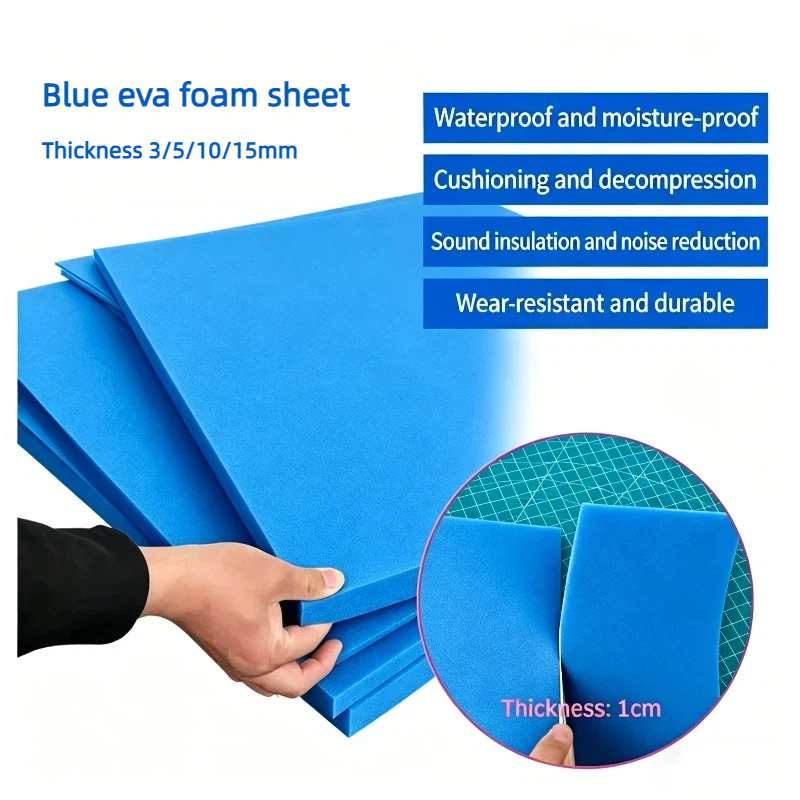 Polyurethane Foam Sheet - 1pc 두께 3/5/10/15mm 블루 EVA 폼