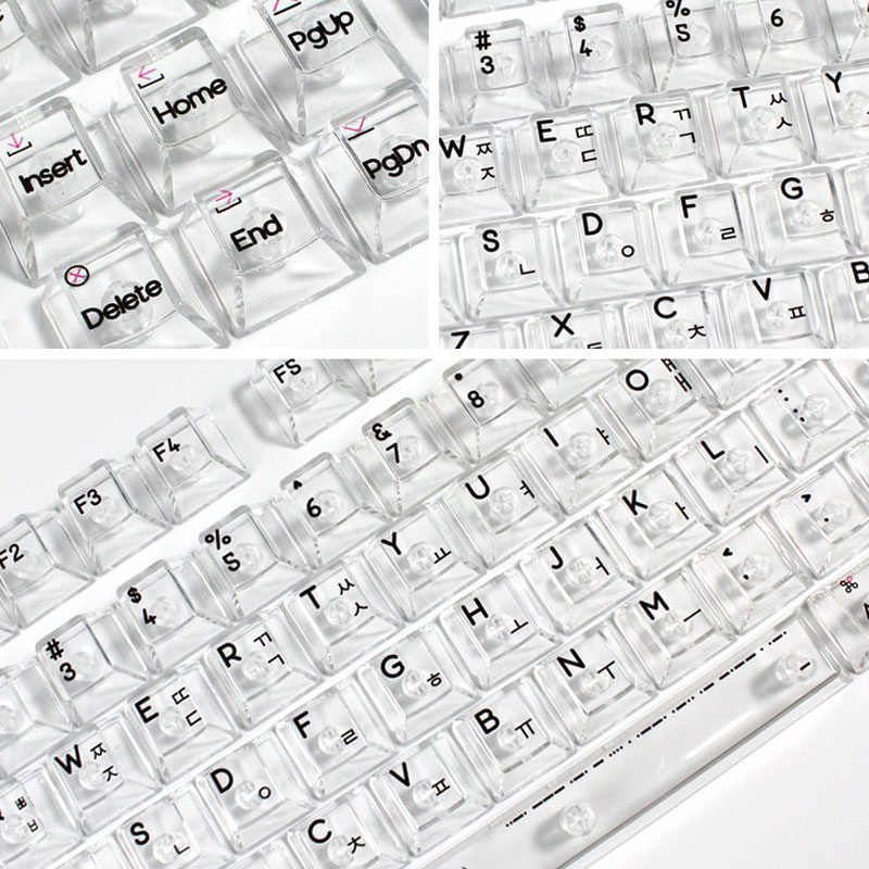 Keyboard Gaming Transparent - 한국어 레이아웃 132 키 UV 인쇄