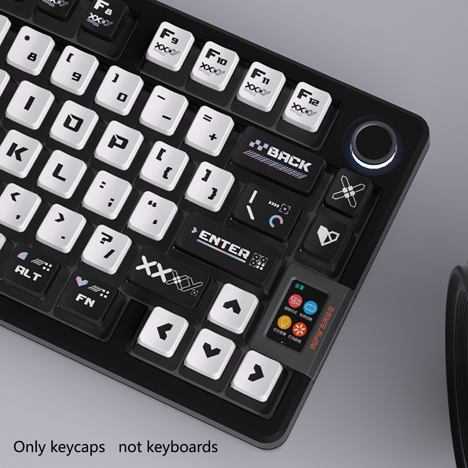 Keyboard Gaming Transparent - 122 키 블랙 화이트 푸딩 테마