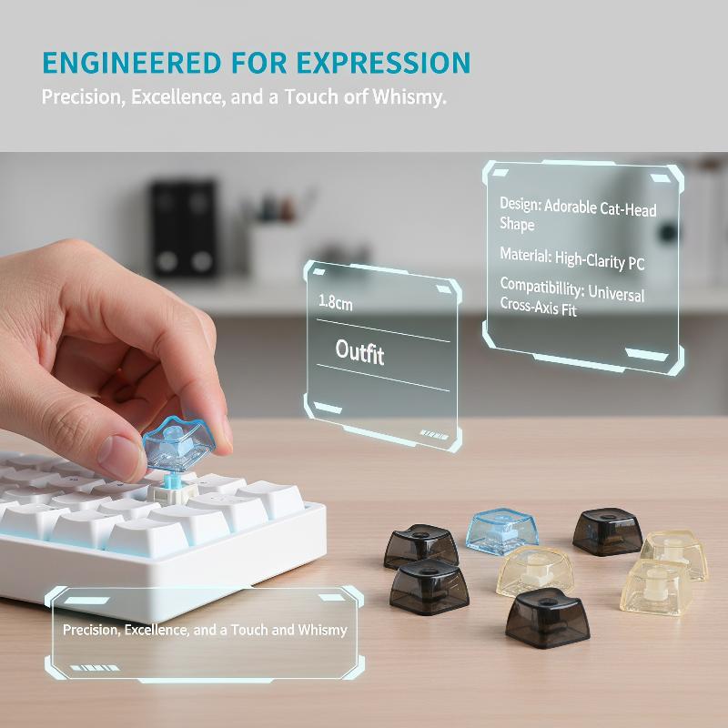 Keyboard Gaming Transparent - 10Pcs MAO 프로필 투명 고양이 키캡